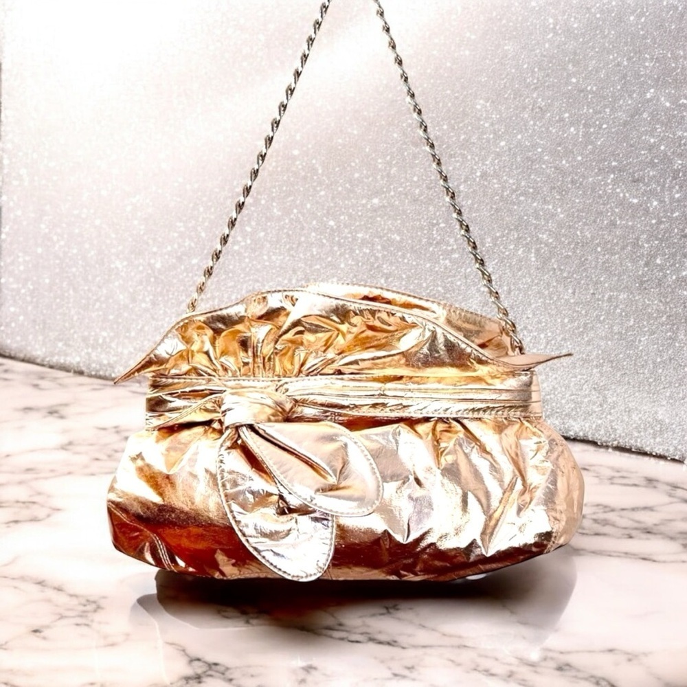 LOEFFLER RANDALL Rose Gold Metallic Shoulder Chain Bag for Target